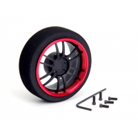 HIROSEIKO Alloy Steering MF Wheel (6-Spoke)(Flat Black + Red)
